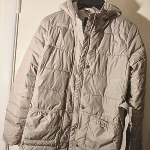 Girls Gap Kids Belted Puffer Coat, size 14/16, Gray sky